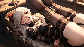 A sloppy hardcore maid takes a steampunk juices bath for