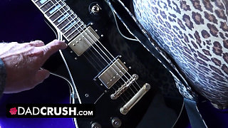 DadCrush - Sexy fit babe lets her stepdad move her panties and finger fuck her outdoors by the pool