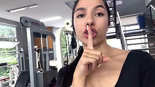 Marianamx squirts hard in gym bathroom - almost caught by instructor fingering herself