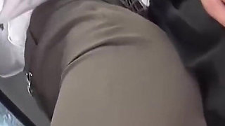 Crowded Bus Chaos. Her Lifted Miniskirt and Tight Curves Drive Every Passenger Wild - P9