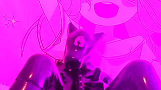 Latex Doll Fucks Her Mouth with a Huge Tentacule