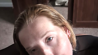 Blonde goth slut summons monster cock to worship