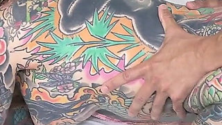 Inked Big Titty Nympho Slut Cheats on Hubby with 2 Bbcs