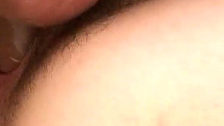 Asian skinny teen with hairy pussy fucked by step dad and get creampie