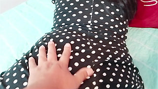 Stepmom asks me for a back massage, but my hand goes down and I fuck her hard and fill her pussy with cum - creampie