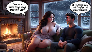 Kevin Finds Passion with His Stepmother During a Long Winter Absence (ai Generated)