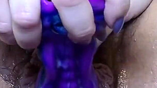 Alien Dildo Stretches My Fat Hairy Pussy, Leaves Huge Mess & Leads to Amazing Orgasm