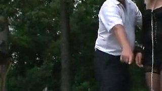 Dominating fingering with masked girl