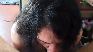 Mature enjoying sucking younger guy's cock