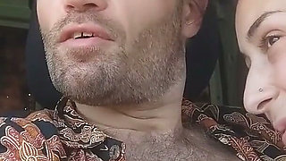 Girl Next Door Sucks a Hitchhiker in the Car (English Subtitles)