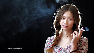 Sexy Russian Girl Smoking Cigarette Slow Tease