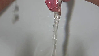 Morning Pee Collection! Close-up Pussy with Dirty Pads! Female POV!