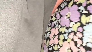 Big-assed Woman Touches a Stranger's Erect Penis. Flash Dick!!