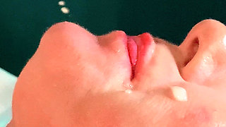 Foreskin: She Gags From Huge Amounts of Sperm, Going Down Her Throat Closeup