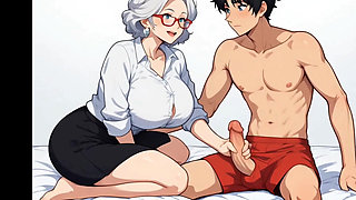Grandma Charmed the Neighbor And Seducing ( AI generated )