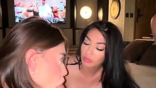 Amber Marie Having Foursome In Leopard Dress