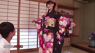 Naughty Japanese Kimono Clad Woman Fucked Hard and Creampied With Passion