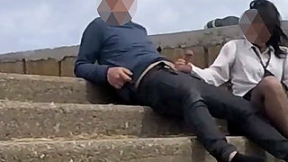 French Teacher MILF Public Blowjob Voyeur Near Nude Beach Amateur Student Extreme Cumshot