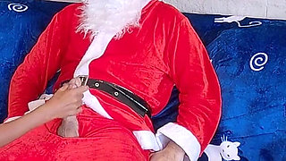 Xmas atm with Santa - cum swallowing