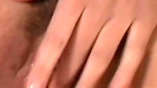 Fantastic Young Amateur Masked MILF with Nice Tits Masturbates Her Hairy Pussy with a Dildo