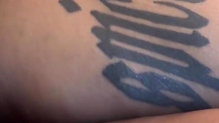 Big Booty Ebony Spread and Finger Her Asshole While Listening Music