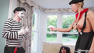 Sexy Street Mimes In Reality Threesome - Frances Bentley