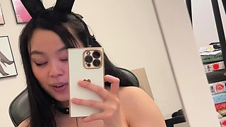 Softcore solo with cute asian chick Akane Ozora