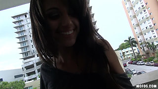 Latina Sex Tapes - Petite Cyrus Blow & K Sneaked to the Balcony for a Wild Fuck Session After Work