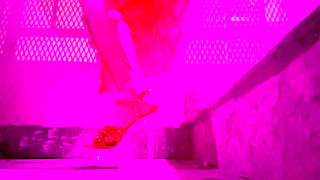 Italian Sexy Milf Artemisia Love outdoor smoking session wearing high heels