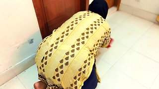 Arab Hot Maid Stuck: Please Hurry up & Fuck My Big Ass Then Get Me Out of Under Bed