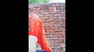 Hot Country Girl Taking Bath Caressing Her Soft Body and Her Hot