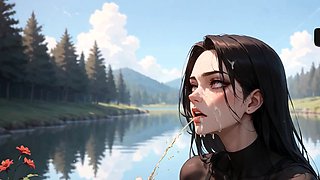 The Sexy Milk Goddess Seduces in the Forest Lake - XXX!