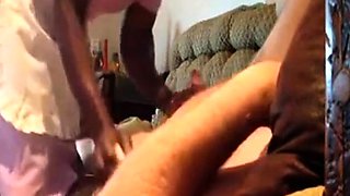 Ebony Maid on Webcam: Blowjob