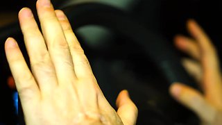 Horny girl with big ass in black stockings fucks with her taxi driver in his car, cuz she can't pay with cash