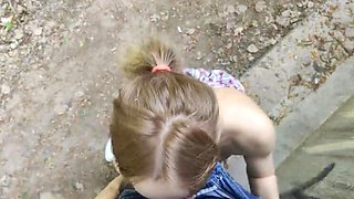 No One Around! Fuck Me on the Park Bench – Real Public Sex POV