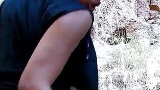 Vacationer fucks Latina mature Jana in the forest