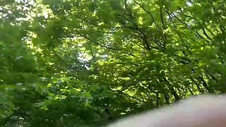 Amateurs decided to have anal sex on a trail in the woods