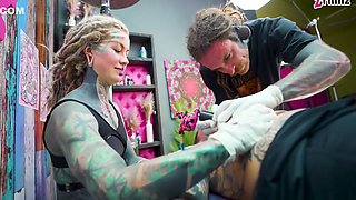 Nikolaz Zpageti And Lily Lu In Big Dicks With Couple Inked Foursome Merry Gets Tatted