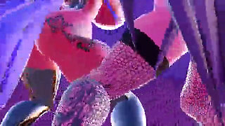 Girls nude dance. 3d animation