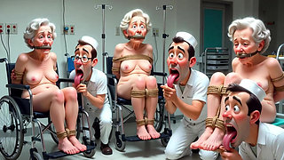 Pathetic Men Licking Wrinkled Feet of Elderly Women