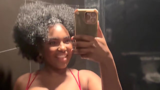 Prego Belly and Titties in the Bathroom
