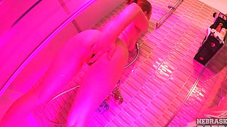 Teen Mira D's steamy solo session in the shower reveals alluring naturals