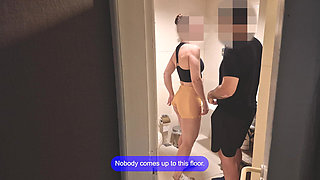 Gym Bathroom Surprise - She Got Caught with Ass Out & Took My Load