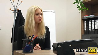 Loan4k. blondie with a natural delicious figure... will she get a loan?