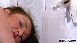 Wet enema ecstasy in the bathroom