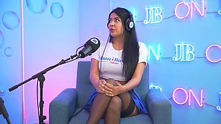 Busty Mayaofi Goes Wild On The Machine and Ends Up Asking For All The Cameramans Cum On Her Face