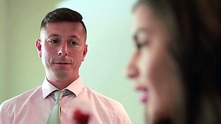 Gorgeous brunette babe fucked hardcore in the bathroom