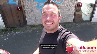 Andy Star Pounds Cute German Teen Jessii Van Riva in Stairwell