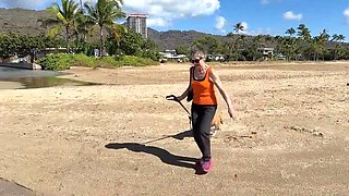 Mature British MILF gets naughty outdoors at Paiko Fishpond in East Oahu, Hawaii
