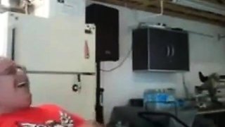 Dancing Daddy Bear Flashes His Big Cock on Webcam